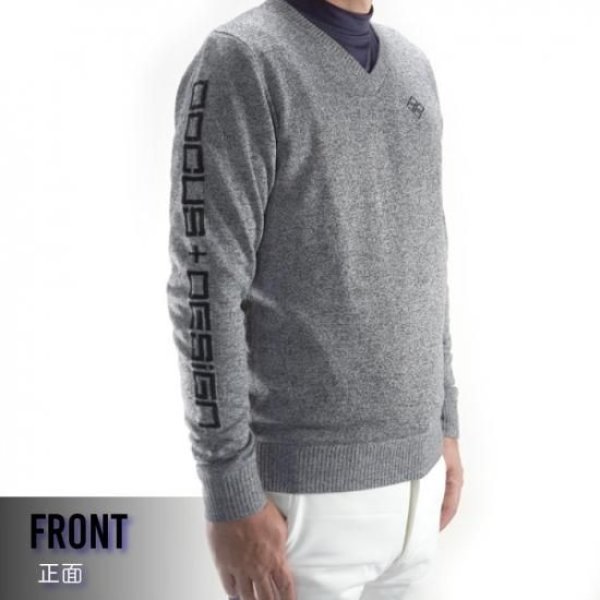 画像7: ゴルフウェア ドゥーカス DD Vネック ウィンド セーター ブラック/ネイビー 2025年 秋冬新作 メンズ (7)