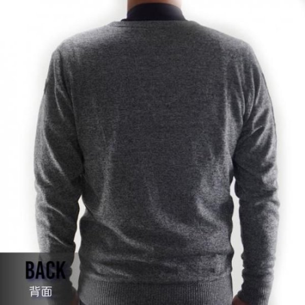 画像8: ゴルフウェア ドゥーカス DD Vネック ウィンド セーター ブラック/ネイビー 2025年 秋冬新作 メンズ (8)