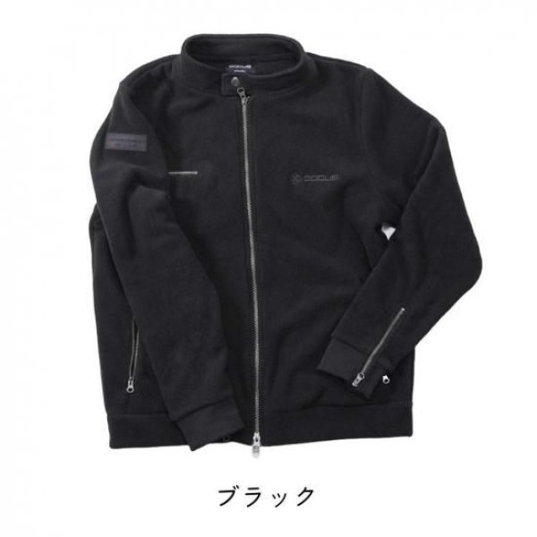 画像2: ゴルフウェア ドゥーカス フリース ライダースジャケット ブラック/ネイビー/オフホワイト 2025年 秋冬新作 メンズ (2)