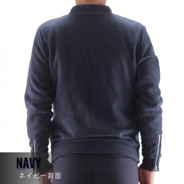 画像11: ゴルフウェア ドゥーカス フリース ライダースジャケット ブラック/ネイビー/オフホワイト 2025年 秋冬新作 メンズ (11)