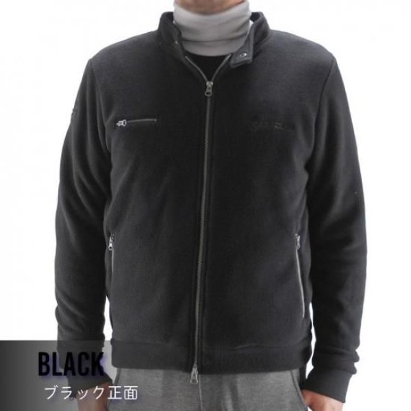 画像13: ゴルフウェア ドゥーカス フリース ライダースジャケット ブラック/ネイビー/オフホワイト 2025年 秋冬新作 メンズ (13)