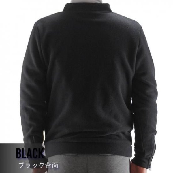 画像14: ゴルフウェア ドゥーカス フリース ライダースジャケット ブラック/ネイビー/オフホワイト 2025年 秋冬新作 メンズ (14)