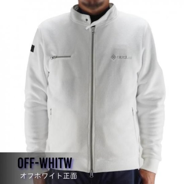 画像6: ゴルフウェア ドゥーカス フリース ライダースジャケット ブラック/ネイビー/オフホワイト 2025年 秋冬新作 メンズ (6)