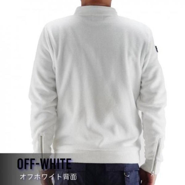 画像8: ゴルフウェア ドゥーカス フリース ライダースジャケット ブラック/ネイビー/オフホワイト 2025年 秋冬新作 メンズ (8)