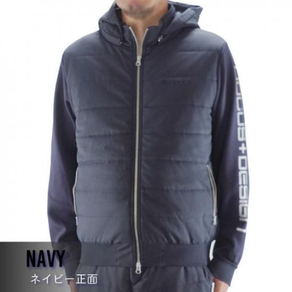 画像12: ゴルフウェア ドゥーカス ホットパディングフーディー オフホワイト/ネイビー/ブラック 2025年 秋冬新作 メンズ (12)