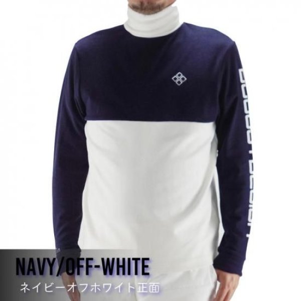 画像5: ゴルフウェア ドゥーカス ハイネックプルオーバー ブラック×グレー/ネイビー×オフホワイト 2025年 秋冬新作 メンズ (5)