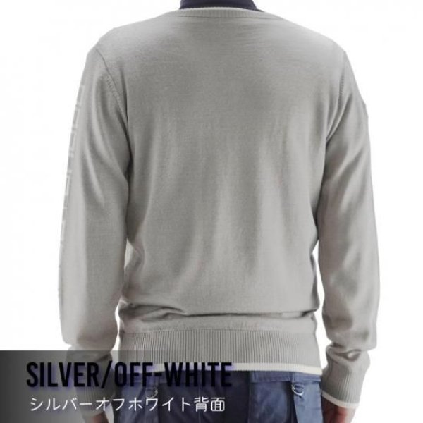 画像12: ゴルフウェア ドゥーカス ブイネックウィンドセーター ネイビー/オフホワイト/シルバー 2025年 秋冬新作 メンズ (12)