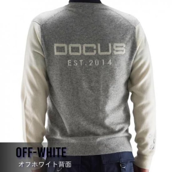 画像5: ゴルフウェア ドゥーカス カシミアセーター オフホワイト/ブラック 2025年 秋冬新作 メンズ (5)