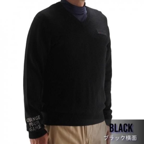 画像9: ゴルフウェア ドゥーカス カシミアセーター オフホワイト/ブラック 2025年 秋冬新作 メンズ (9)