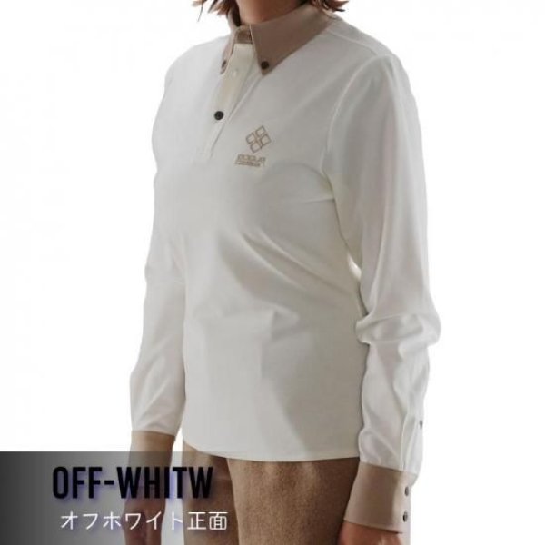 画像5: ゴルフウェア ドゥーカス No.33 ポロシャツ オフホワイト/ネイビー 2025年 秋冬新作 レディース (5)