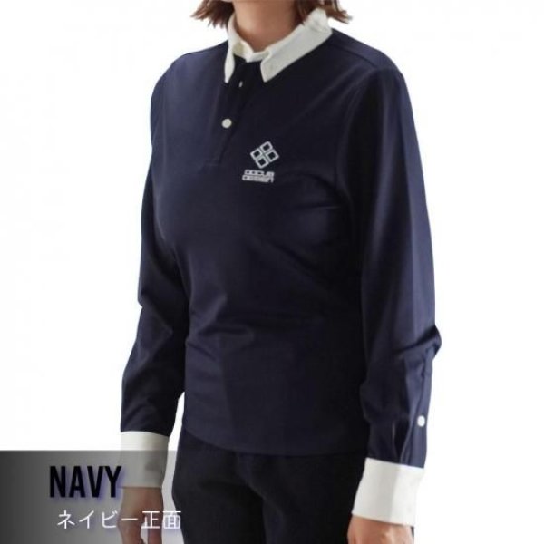 画像7: ゴルフウェア ドゥーカス No.33 ポロシャツ オフホワイト/ネイビー 2025年 秋冬新作 レディース (7)