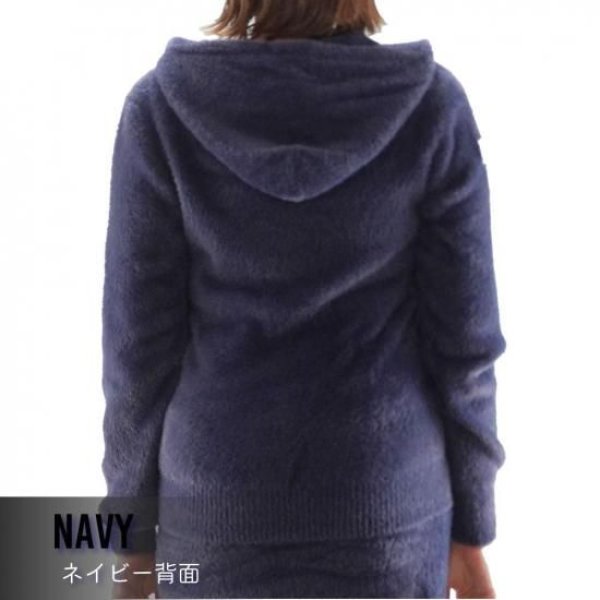 画像8: ゴルフウェア ドゥーカス フワフワフーディー オフホワイト/ネイビー 2025年 秋冬新作 レディース (8)