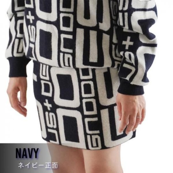 画像3: ゴルフウェア ドゥーカス カシミアスカート ネイビー/ブラック 2025年 秋冬新作 レディース (3)