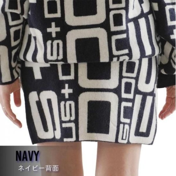 画像4: ゴルフウェア ドゥーカス カシミアスカート ネイビー/ブラック 2025年 秋冬新作 レディース (4)