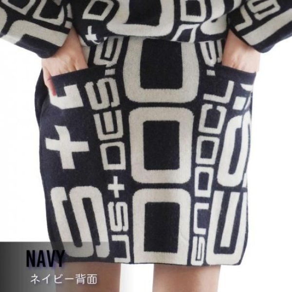 画像5: ゴルフウェア ドゥーカス カシミアスカート ネイビー/ブラック 2025年 秋冬新作 レディース (5)