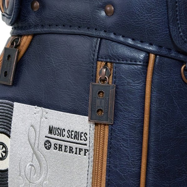 画像9: シェリフ キャディバッグ ミュージックシリーズ ネイビー×キャメル メンズ 9.5インチ 2025セカンドモデル (9)