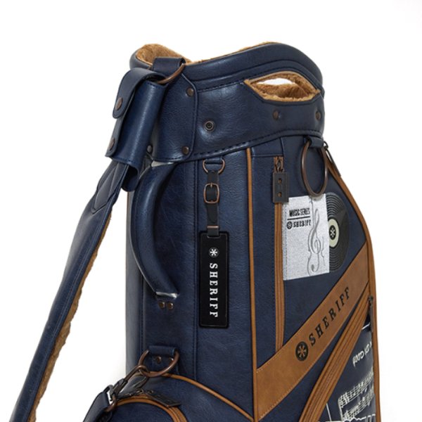 画像6: シェリフ キャディバッグ ミュージックシリーズ ネイビー×キャメル メンズ 9.5インチ 2025セカンドモデル (6)