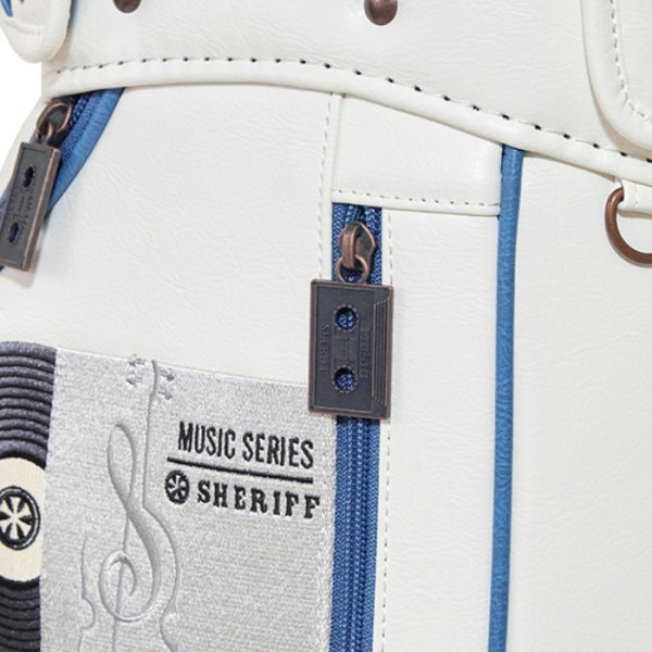 画像9: シェリフ キャディバッグ ミュージックシリーズ ホワイト×ターコイズ メンズ 9.5インチ 2025セカンドモデル (9)