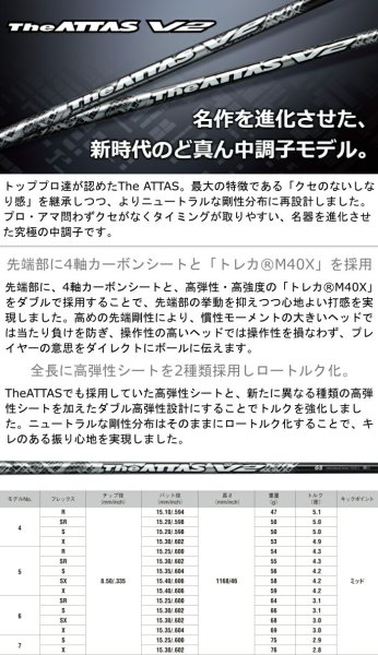 画像2: ジ アッタス V2 シャフト USTマミヤ カスタムクラブ [ヘッドと一緒にご購入ください]  (2)