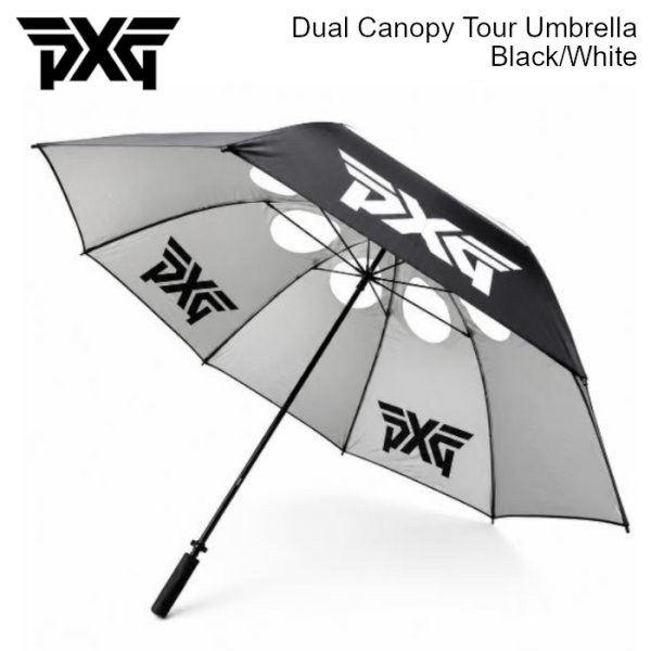 画像1: PXG アンブレラ 2026 最新 日傘 ゴルフ ブランド 大型 68インチ 風に強い 白 黒 デュアルキャノピーツアー かっこいい プレミアム (1)