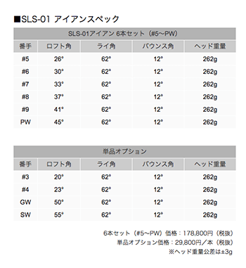 SLS-01 アイアンスペック